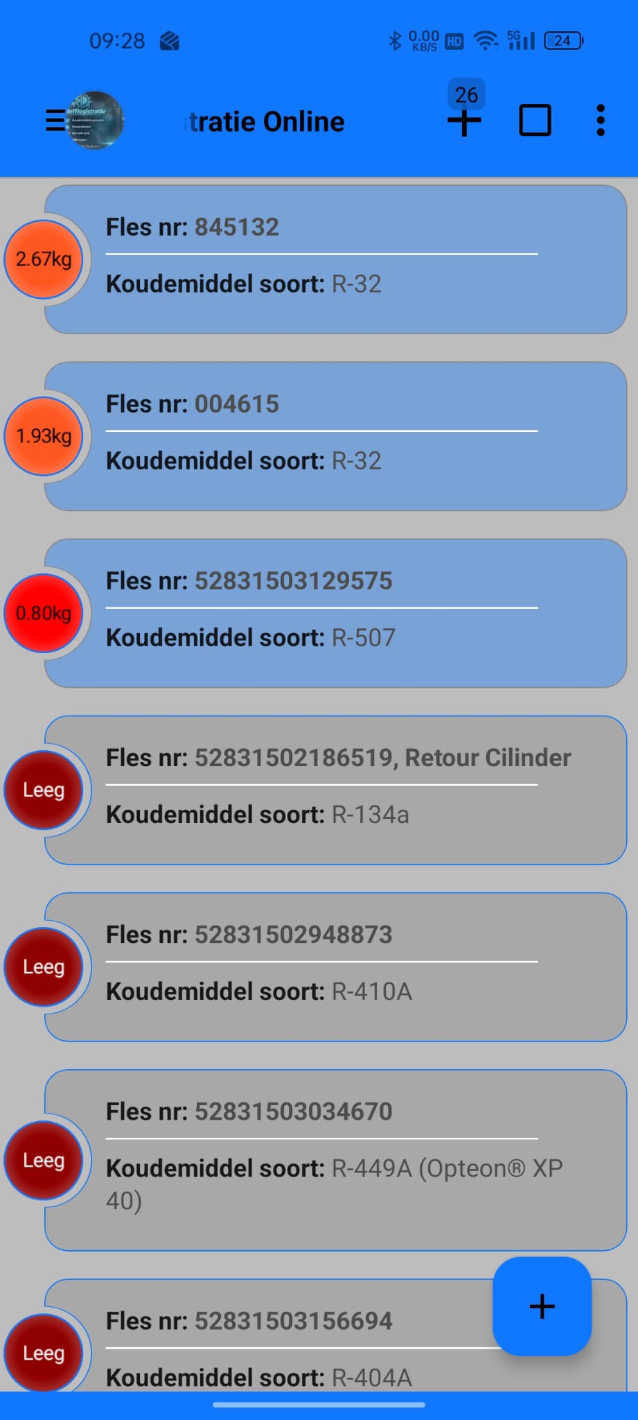 Leeg / status overzicht
